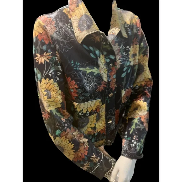 Adore leather jacket w sunflowers - Picture 4 of 9